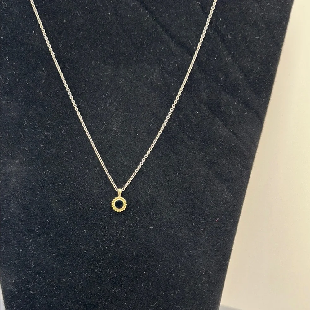 Lagos 18k real solid Gold and Silver Onix  Necklace